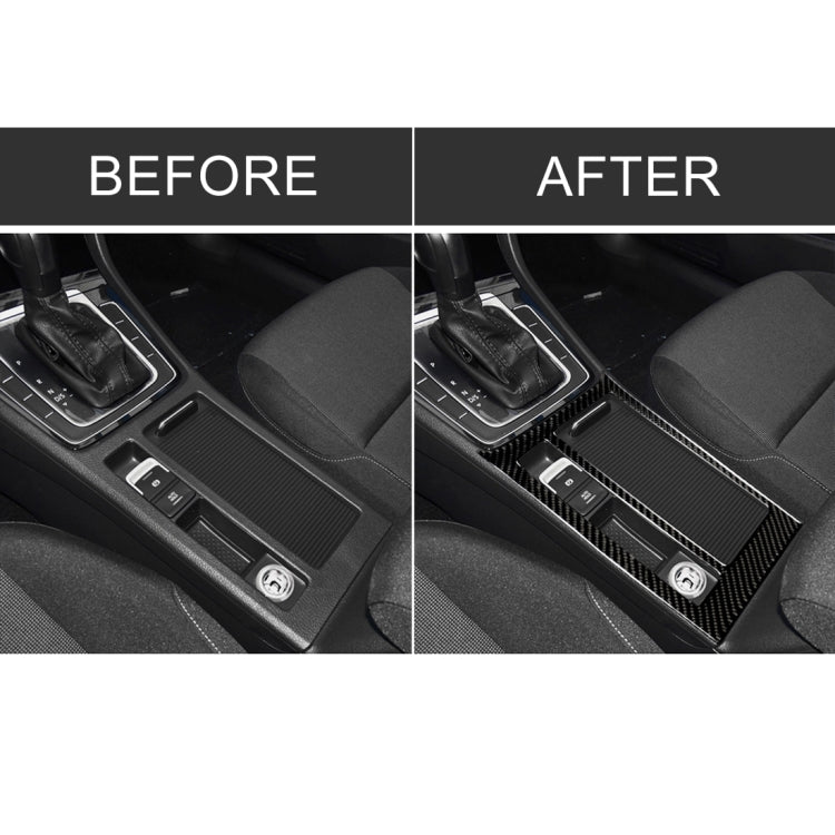 Carbon fiber water cup panel sticker, before-and-after view on car center console
