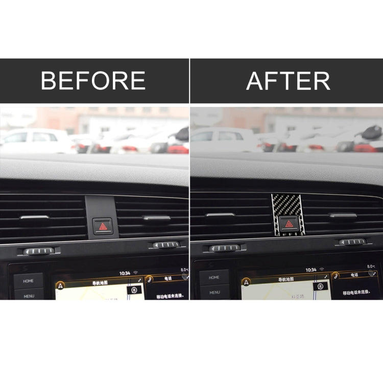 Car Carbon Fiber Emergency Light Frame Decorative Sticker for Volkswagen Golf 7 2013-2017, Left Drive, Emergency Light Frame