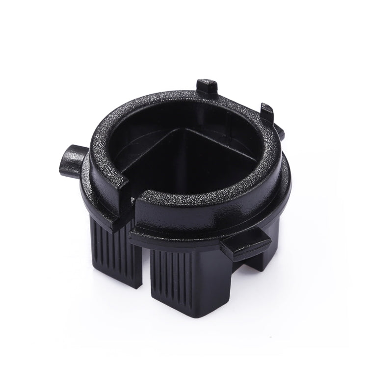 H7 HID headlight bulb base adapter retainer holder, black circular opening with textured rim