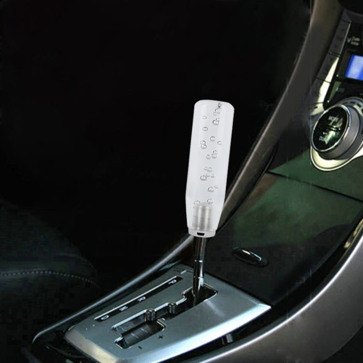 Universal transparent LED gear shift knob with bubble light column, clear housing