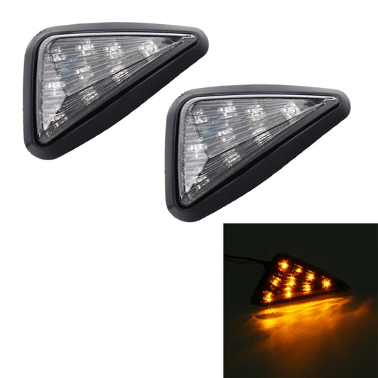 2 PCS Triangle Shape DC 12V Motorcycle 9-LED Yellow Light Turn Signal Indicator Blinker Light, Triangle Shape