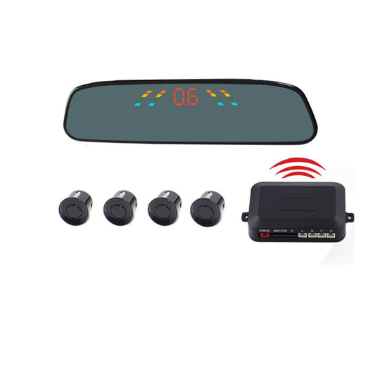 PZ-306-W Car Parking Reversing Buzzer 4.3inch LCD Screen Reverse Parking Sensors Automatic Wireless Parking Wireless Alarm Assistance System with 4 Rear Radar, With 4 Rear Radar