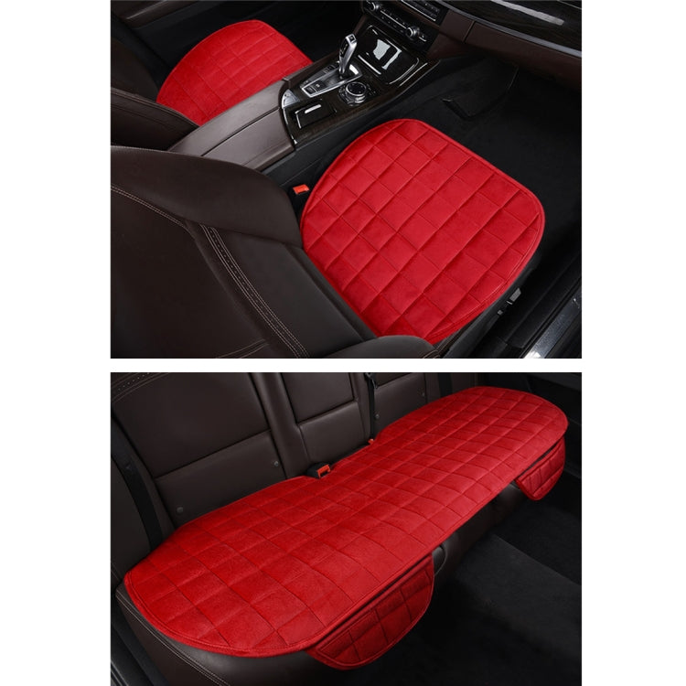 Red quilted car seat cushion covers for front seat, padded and non-slip