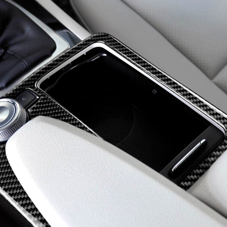 Carbon fiber console accessory sticker with black weave, large opening