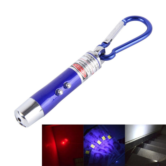 2pcs Outdoor Keychain Metal Shell Mini LED Flashlight Laser Light with Money Detecting