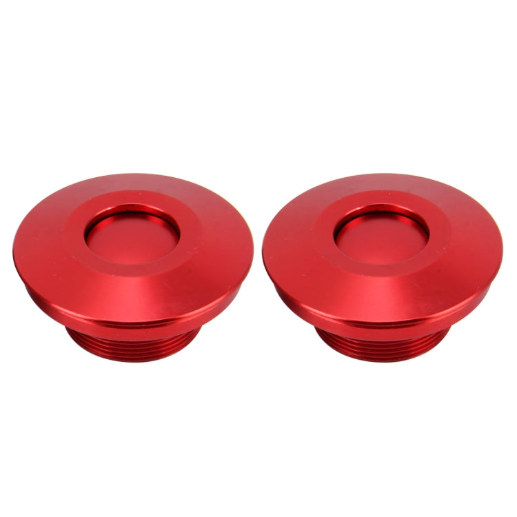 Red threaded oil cap lock caps, 2-piece set for engine cover locking