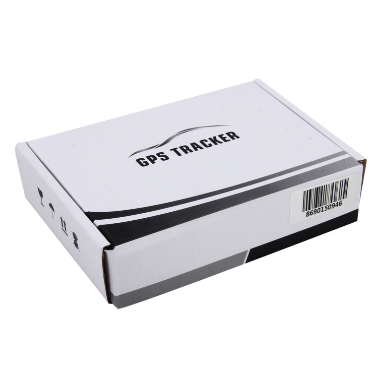 White retail box labeled GPS TRACKER for OBD GPS tracking device