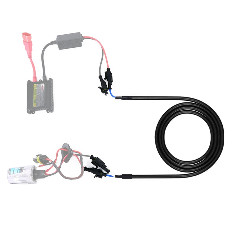 50cm HID xenon extension cable harness kit with ballast module, plugs, and coiled cable