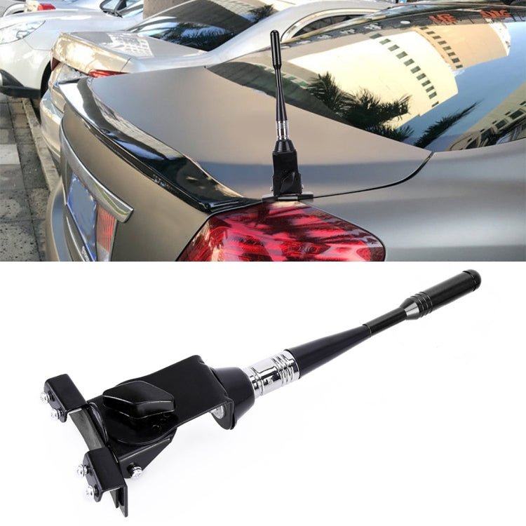Car roof modified antenna with black rod and black base clamp