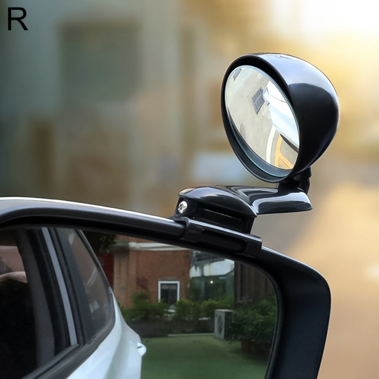 Auxiliary blind spot mirror with black housing and adjustable arm