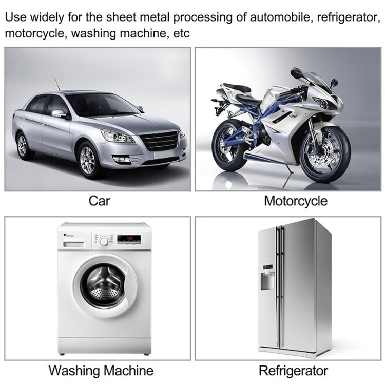 Dent repair tool kit shown for car, motorcycle, washing machine, and refrigerator