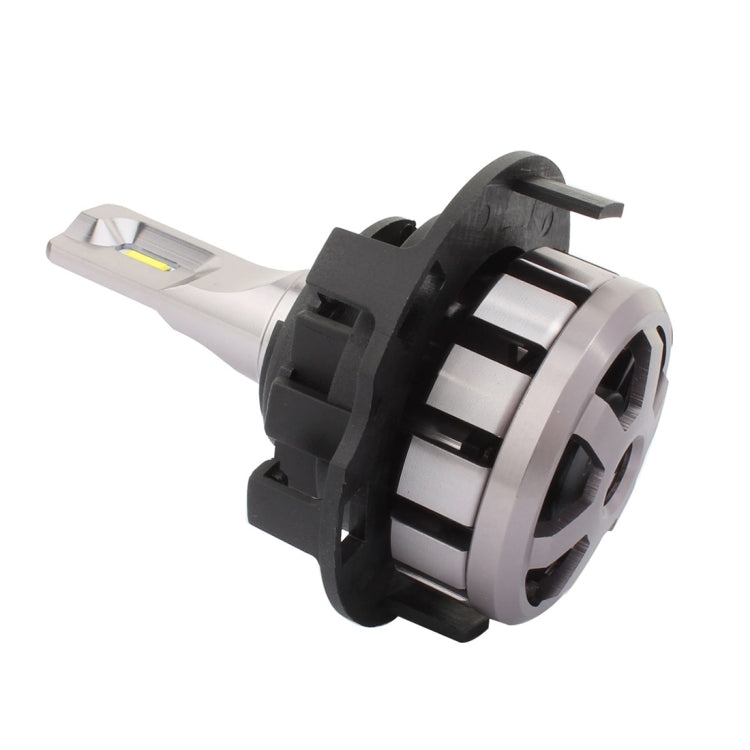 H7 LED headlight bulb with black retainer adapter ring and side bracket
