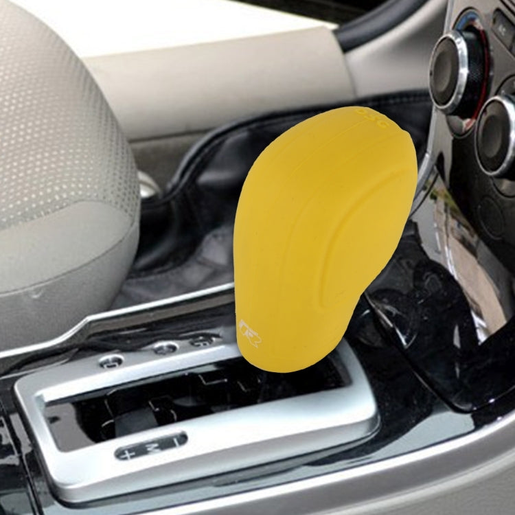 Rubber shift knob cover, yellow, molded cushion sleeve for car gear stick
