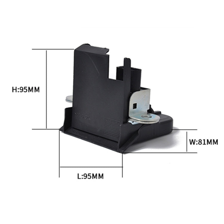 Trunk lock actuator size diagram: H95mm L95mm W81mm with mounting base