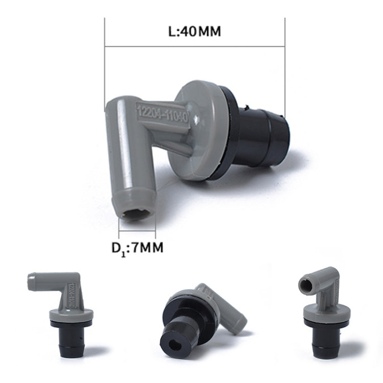 Crankcase PCV valve with size labels: 40mm length and 7mm diameter