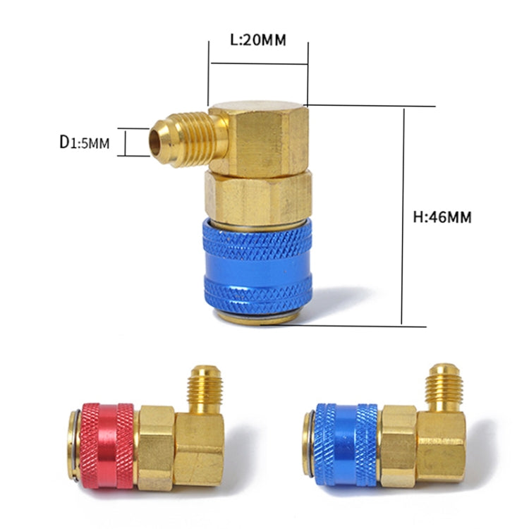 Car Air Conditioning Fluorine 90 Degree Quick Joints, 90 Degree
