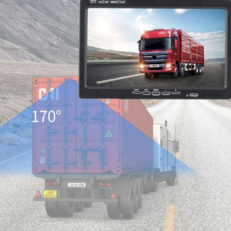 Rear view parking system monitor showing road view with guidance lines (170°)