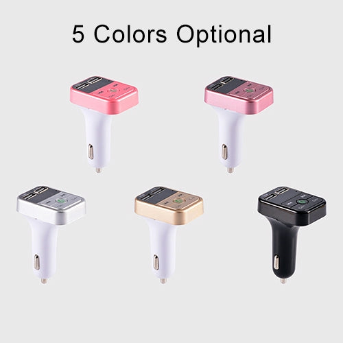 Car Bluetooth FM transmitter in five color options with dual USB ports
