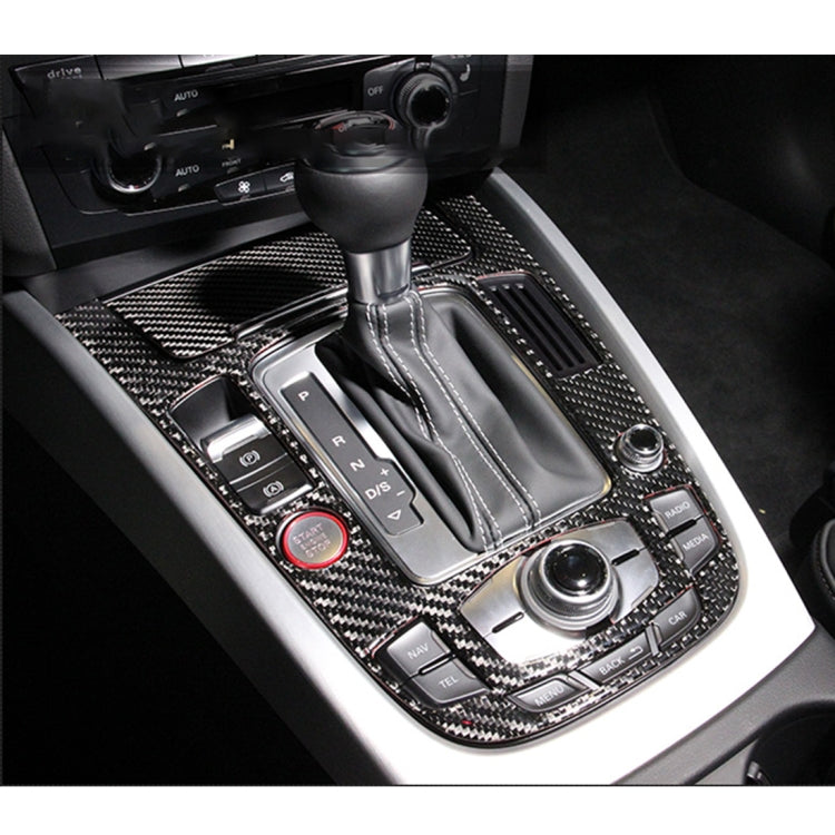 Installed carbon fiber gear panel decorative stickers with gear shift and buttons