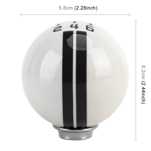 Universal Vehicle Ball Shape Modified Resin Shifter Manual 6-Speed Left-R Gear Shift Knob