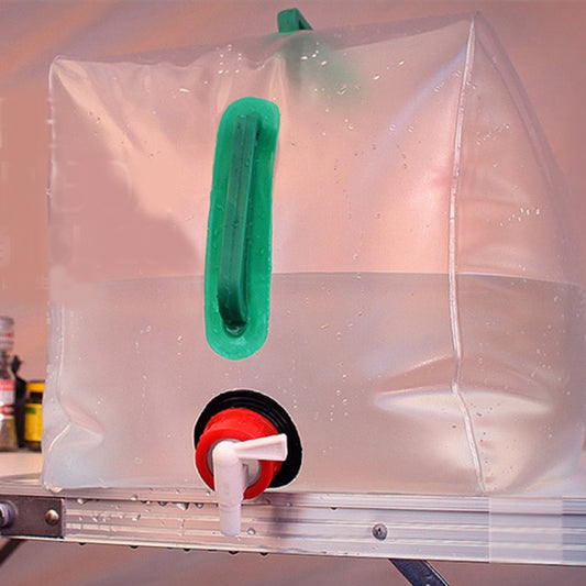 10L Outdoor Transparent PVC Foldable Water Bag Container with ON/OFF Switch, 10L with ON/OFF Switch