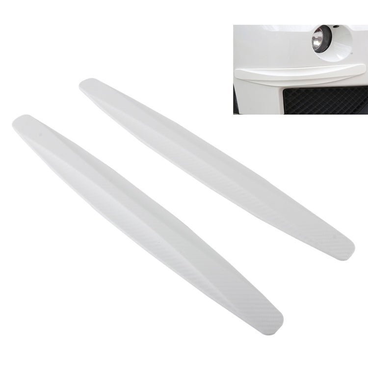 White carbon-fiber look bumper guard strips, two long adhesive protector pieces