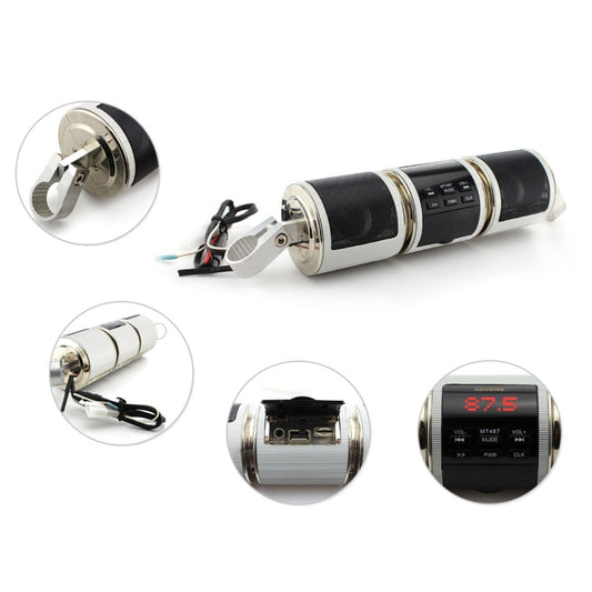 Motorcycle Waterproof Aluminum Shell Bluetooth Handle Stereo Speaker, Support BT/MP3/FM/TF