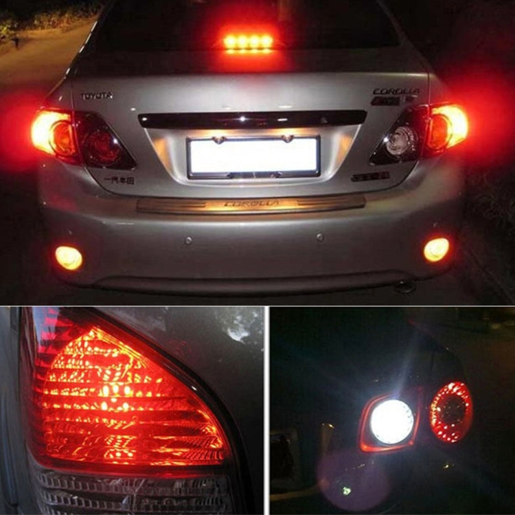 Red rear lamp LEDs glowing, turn/brake light effect with LED bulbs