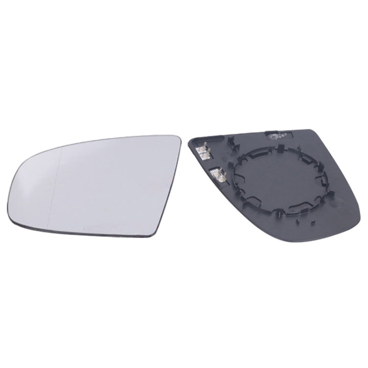 Left side rearview mirror glass replacement, clear lens with dark backing plate