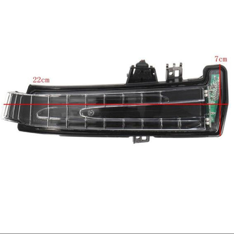 Right-side rearview mirror turn signal LED indicator lamp with clear lens and red side marker