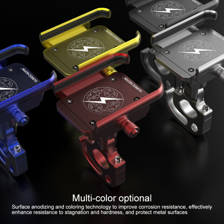 Motorcycle phone bracket set, anodized metal clamp with hook, multi-color options