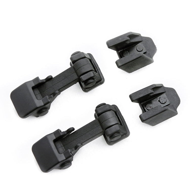 Engine cover latch lock set: black bracket pieces and mounting hardware