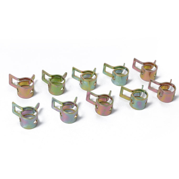 Set of 10 rainbow zinc 17mm spring hose clips for tube fastening