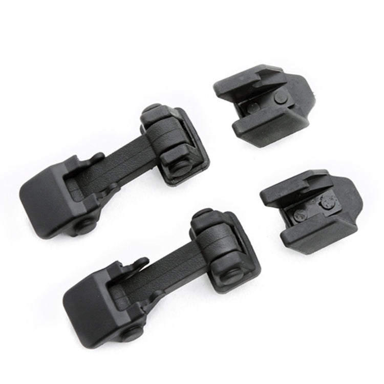 Set of two black locking latches with matching clips and mounting plates