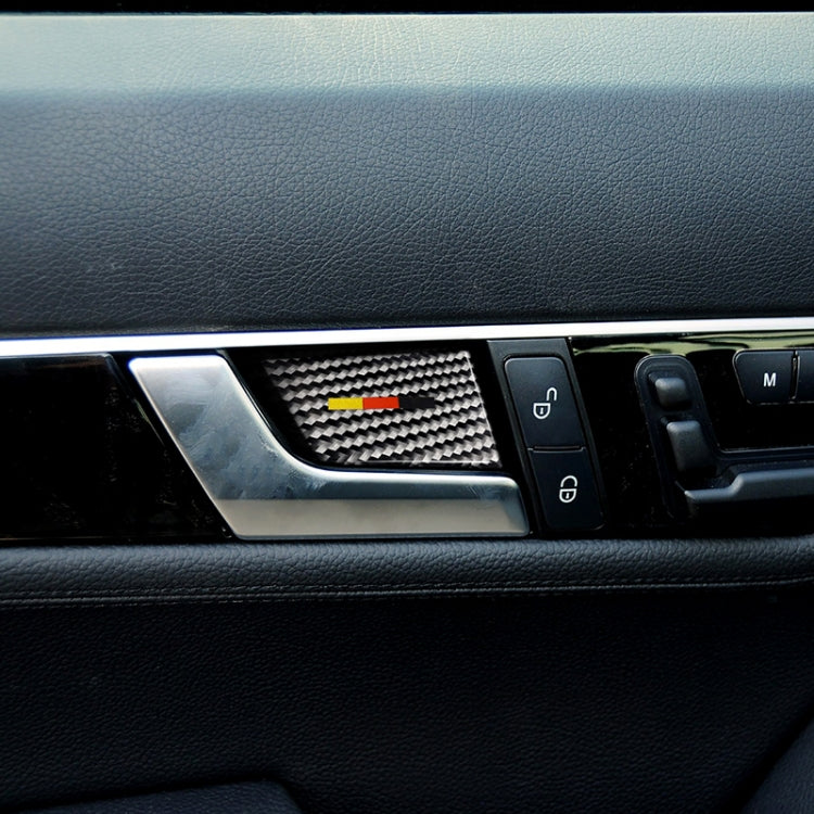 Carbon fiber door inner handle wrist panel sticker, German flag stripe (installed)
