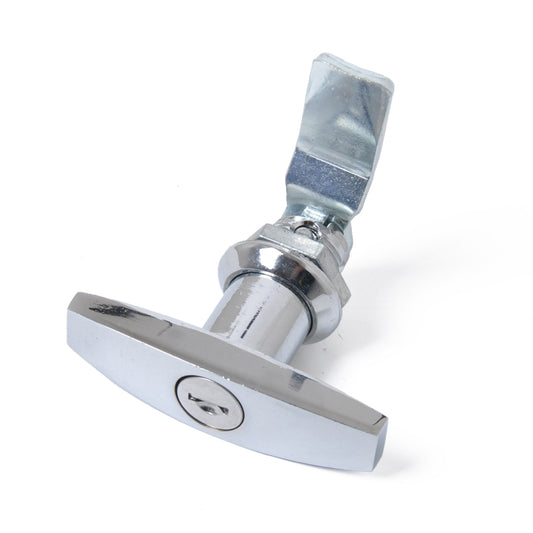 T Shape Handle Paddle Entry Door Latch & Keys Tool Box Lock for Trailer / Yacht / Truck, T Shape Handle (Silver)