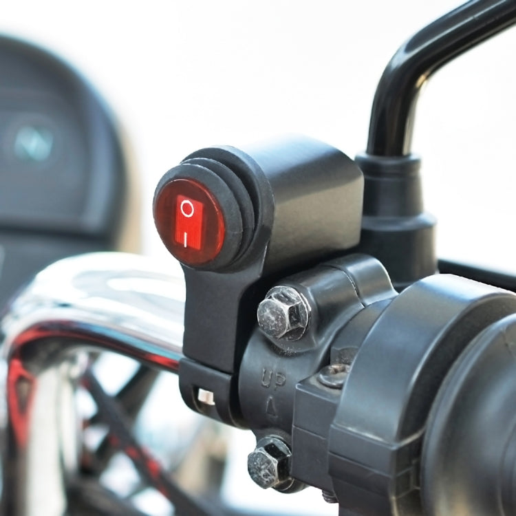 Motorcycle Headlight Auxiliary Light Waterproof Aluminum Alloy Single Flash Switches with Indicator Light, Single Flash