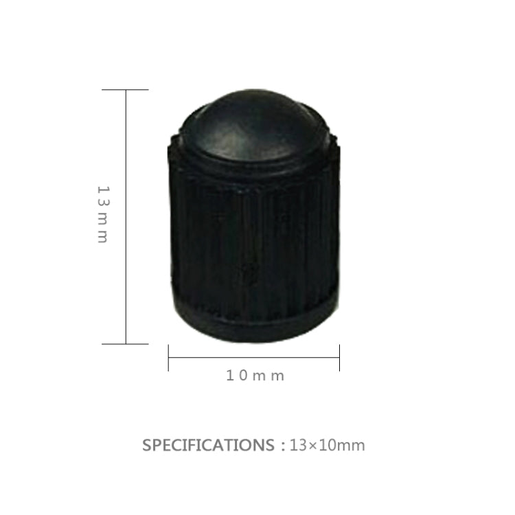 Single black ribbed rubber valve dust cap, 13x10mm size (10mm)