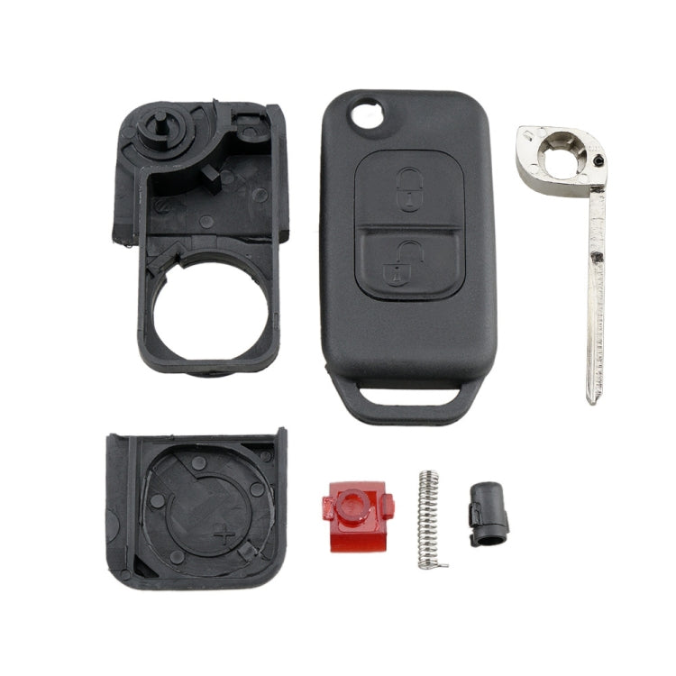 For Mercedes-Benz Car Keys Replacement 2 Buttons Car Key Case with Foldable Key Blade, 2 Buttons