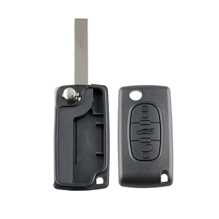 Car key fob case components shown together: inner shell and dark gray button cover