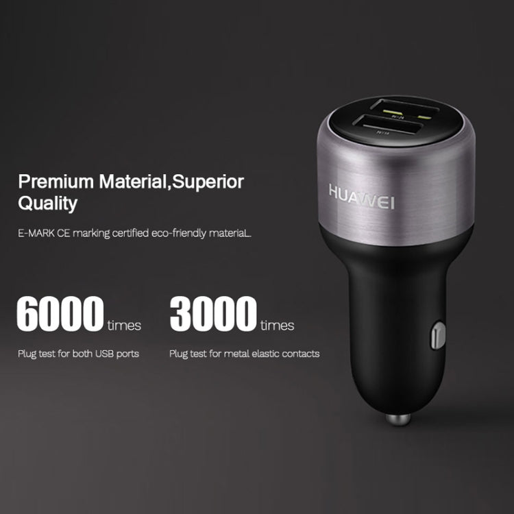 Huawei CP31 18W dual-USB fast car charger with black and silver body