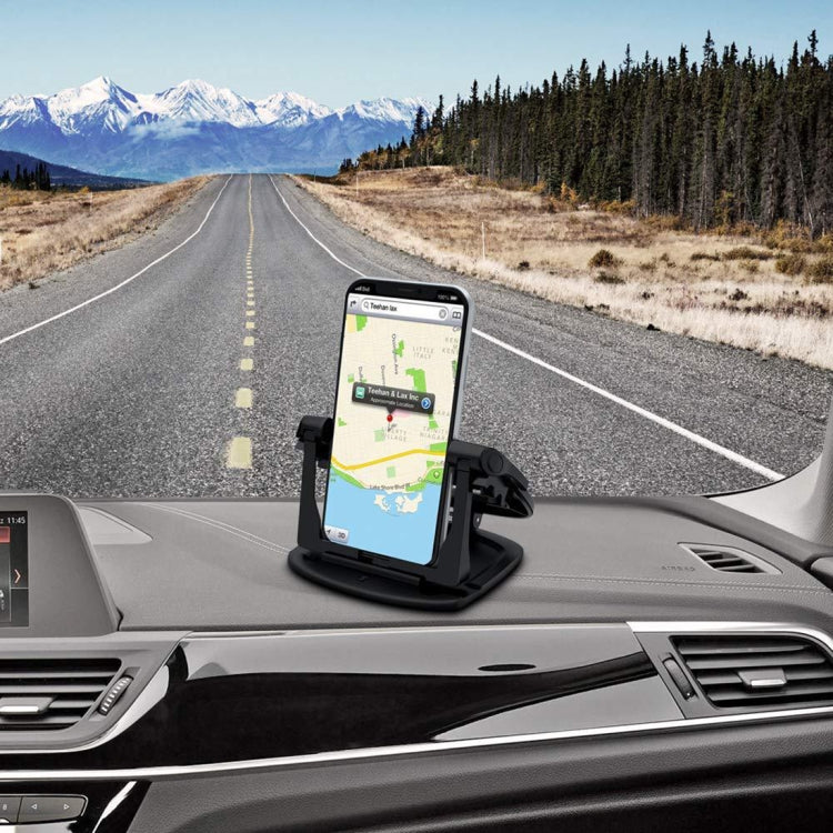 Car dashboard mobile phone holder stand with adjustable cradle for 3.5–6.5 in phones
