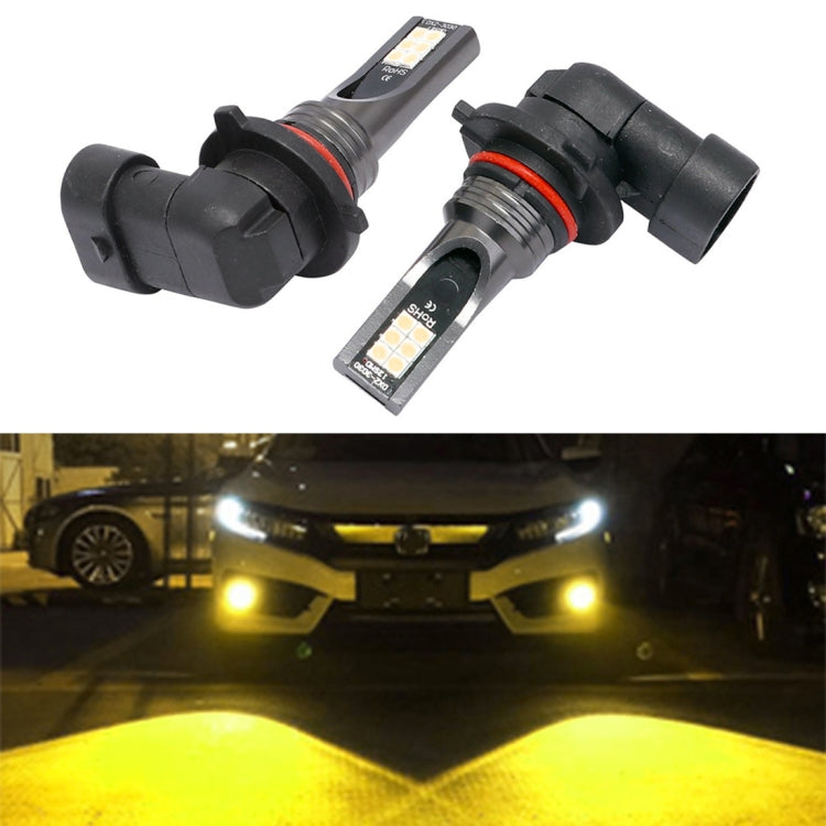 9006 LED fog light bulbs, black sockets and LED panels, 2-pack with lit output