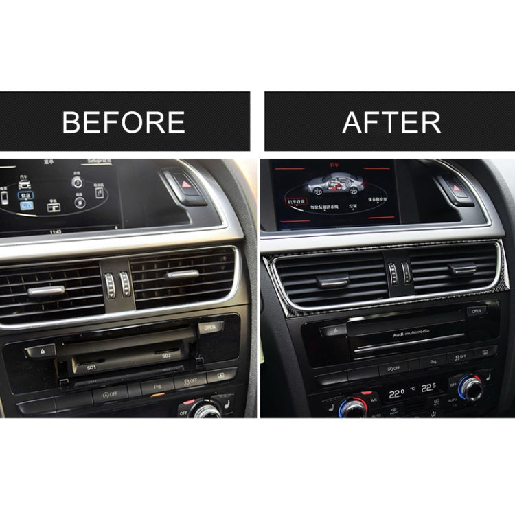 Air outlet frame sticker before and after on car dashboard vent