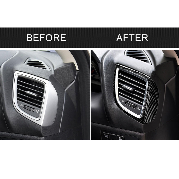 Air outlet trim before-and-after view with carbon fiber decorative sticker