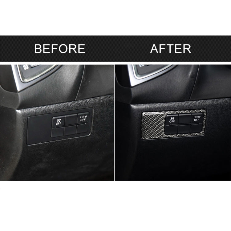 Car Carbon Fiber Headlight Adjustment Frame Decorative Sticker for Mazda Axela 2014 / 2017-2018, Left Drive, Headlight Adjustment Frame (A)
