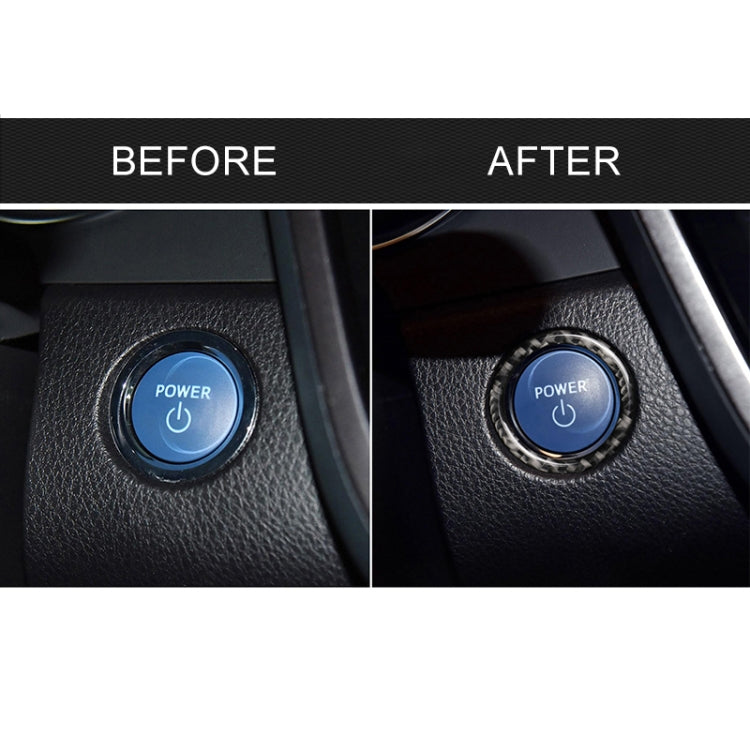 Car Carbon Fiber One-button Start Decorative Sticker for Toyota Eighth Generation Camry 2018-2019, One-button Start