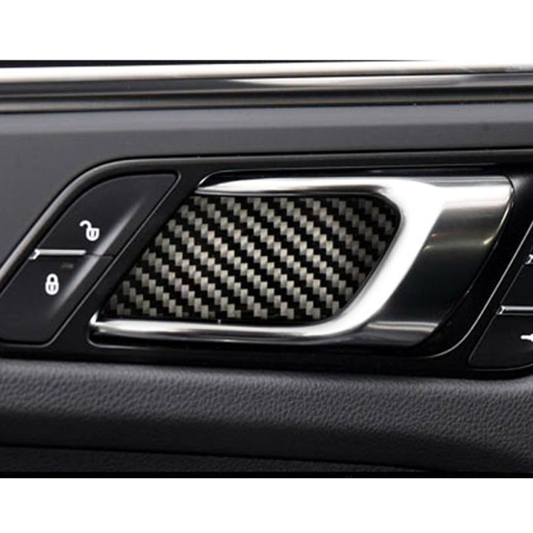 Carbon fiber inner door bowl decal, black diamond weave sticker on car door panel