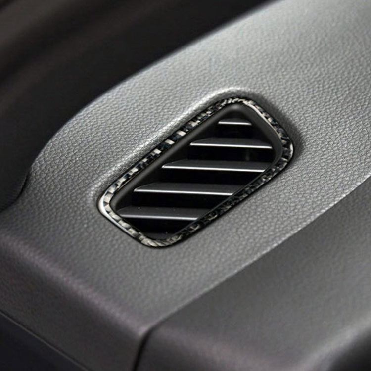 Carbon fiber air outlet trim sticker around vent, black weave and chrome border