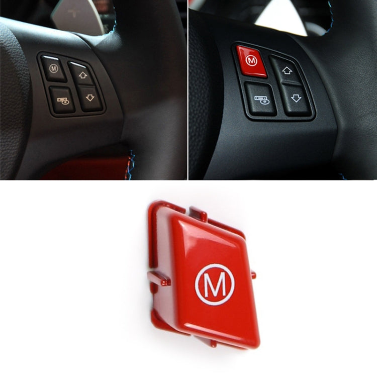 Blue and red M logo button switch trim covers for car control panel